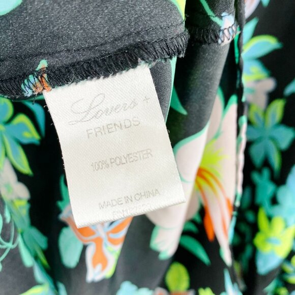 Lovers + Friends Blouse Shirt Top Size Small Floral V Neck Long Sleeve - Picture 4 of 4